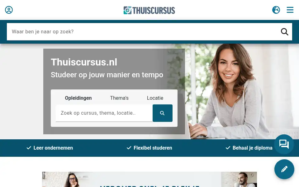 Screenshot of thuiscursus.nl