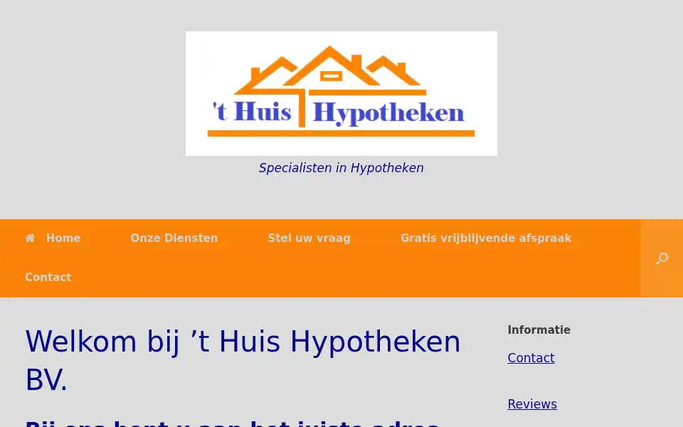 Screenshot of thuishypotheken.nl