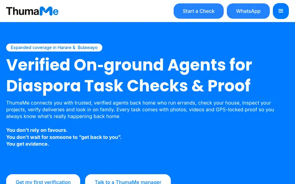 Screenshot of thumame.co