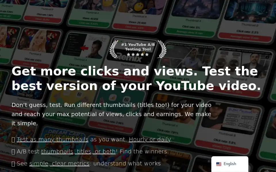 Screenshot of thumbnailtest.com