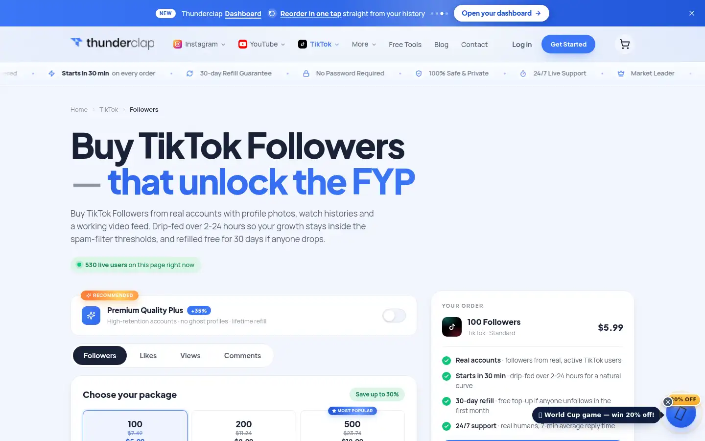 Screenshot of thunderclap.com