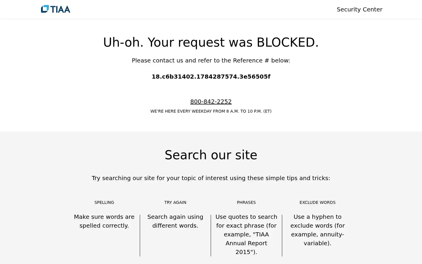 Screenshot of tiaa.org
