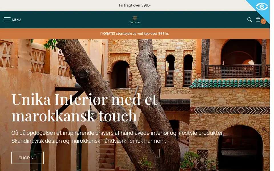 Screenshot of tibladin.dk
