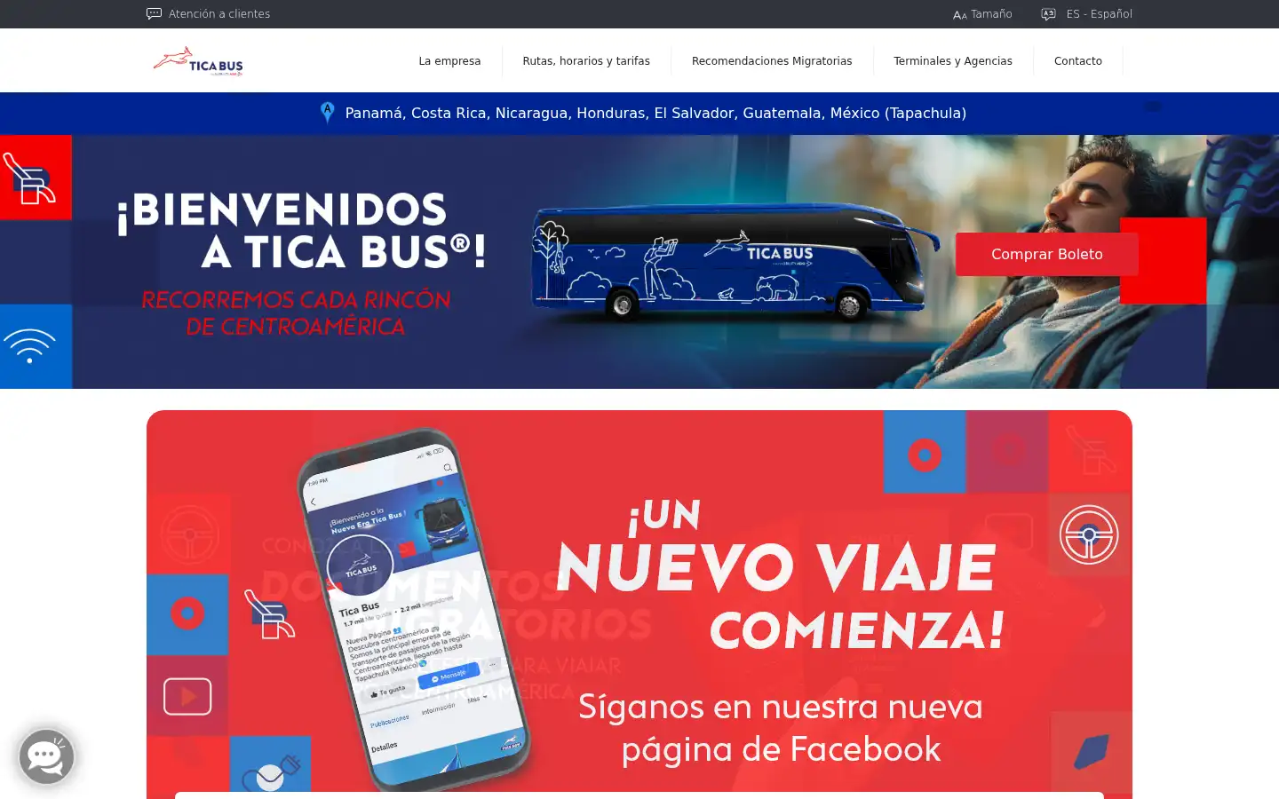 Screenshot of ticabus.com