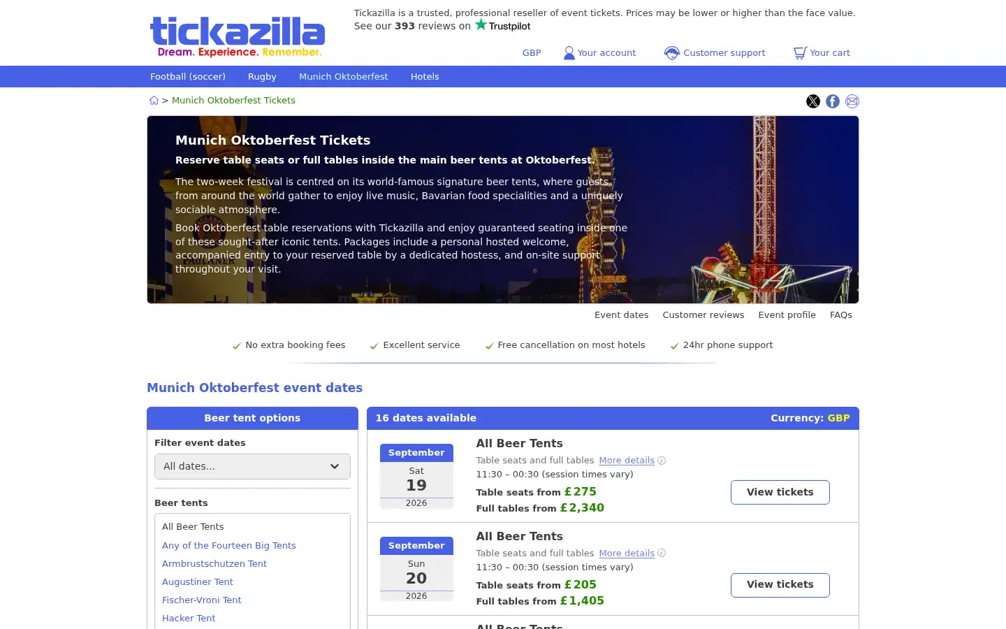 Screenshot of tickazilla.com