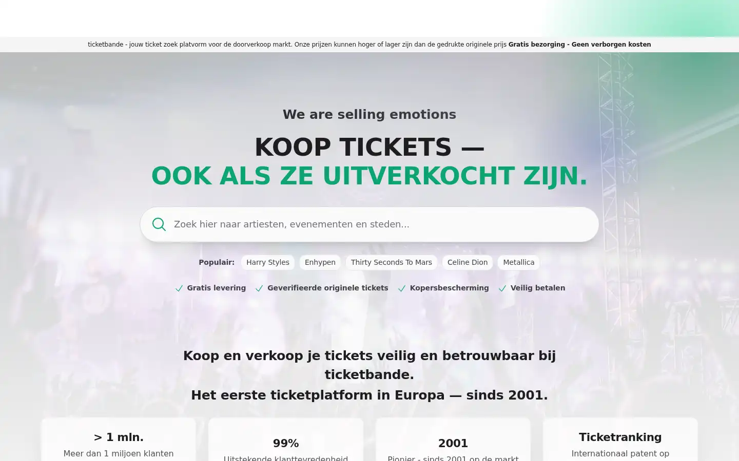 Screenshot of ticketbande.nl