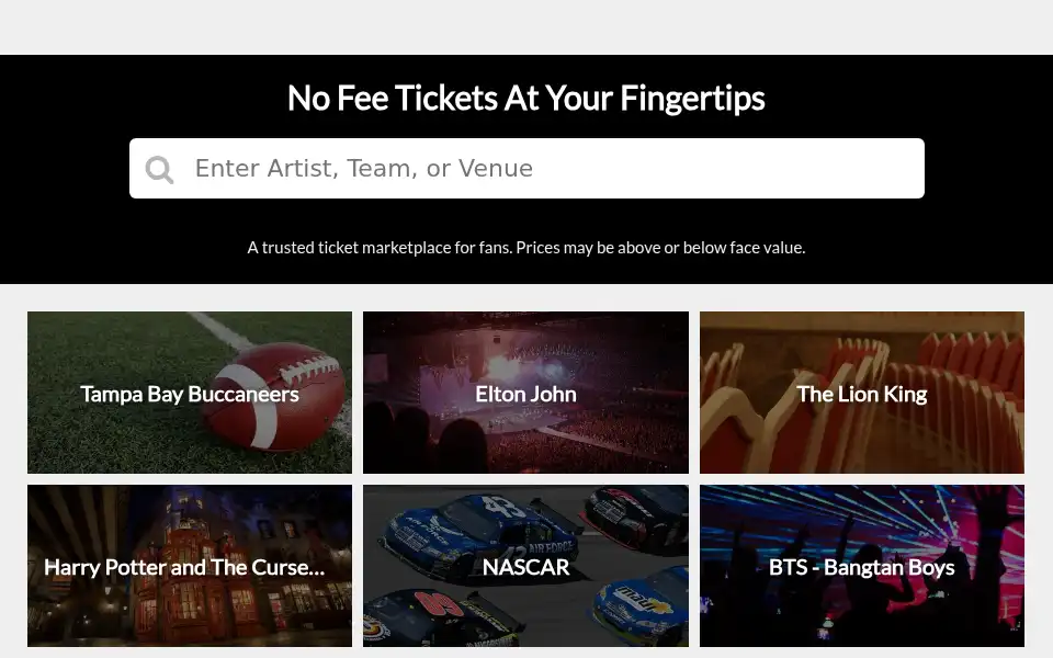 Screenshot of ticketbunny.com