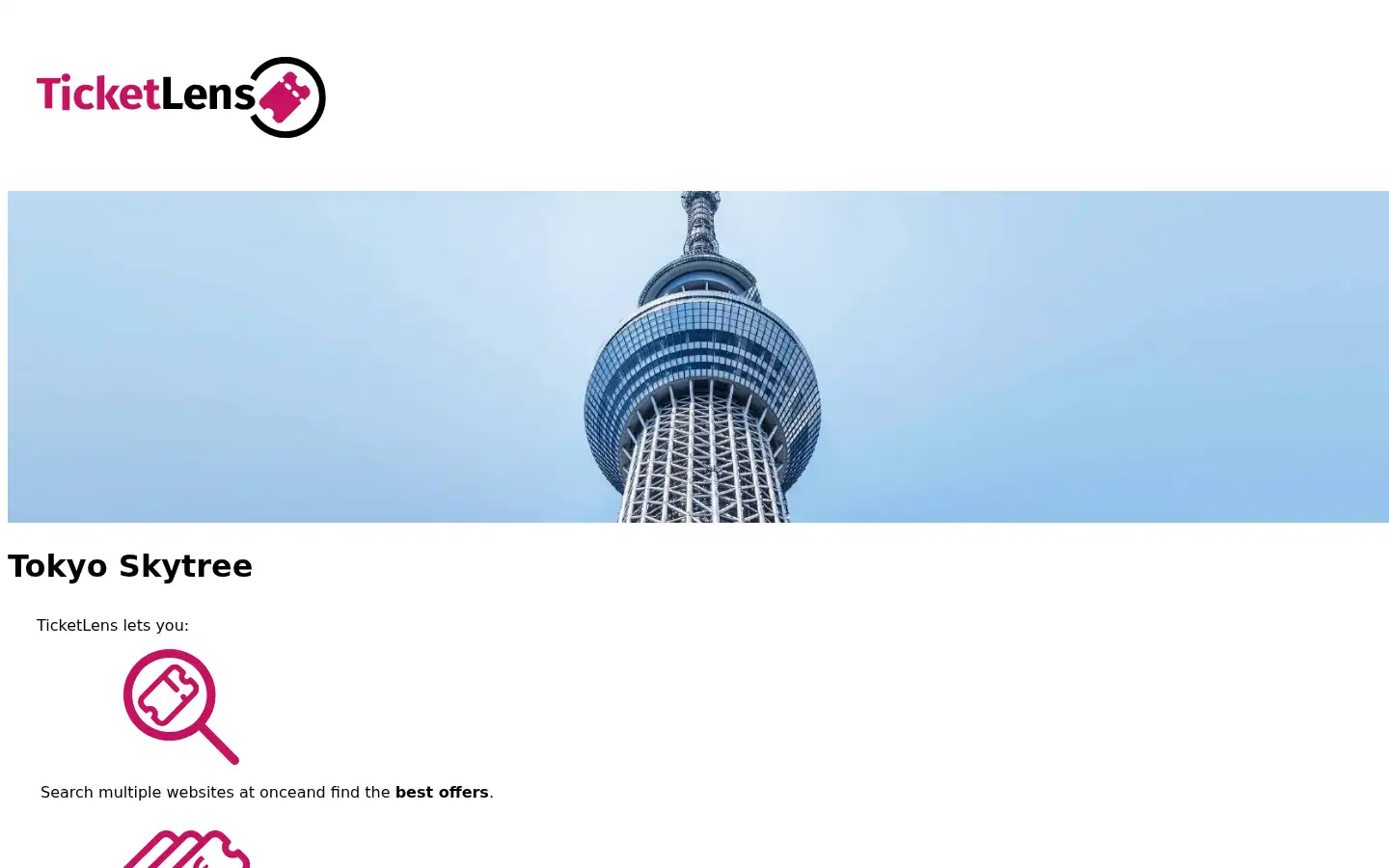 Screenshot of ticketlens.com