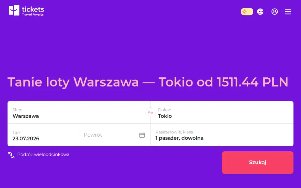 Screenshot of tickets.pl