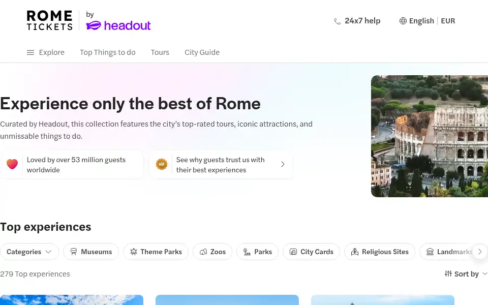 Screenshot of tickets-rome.com