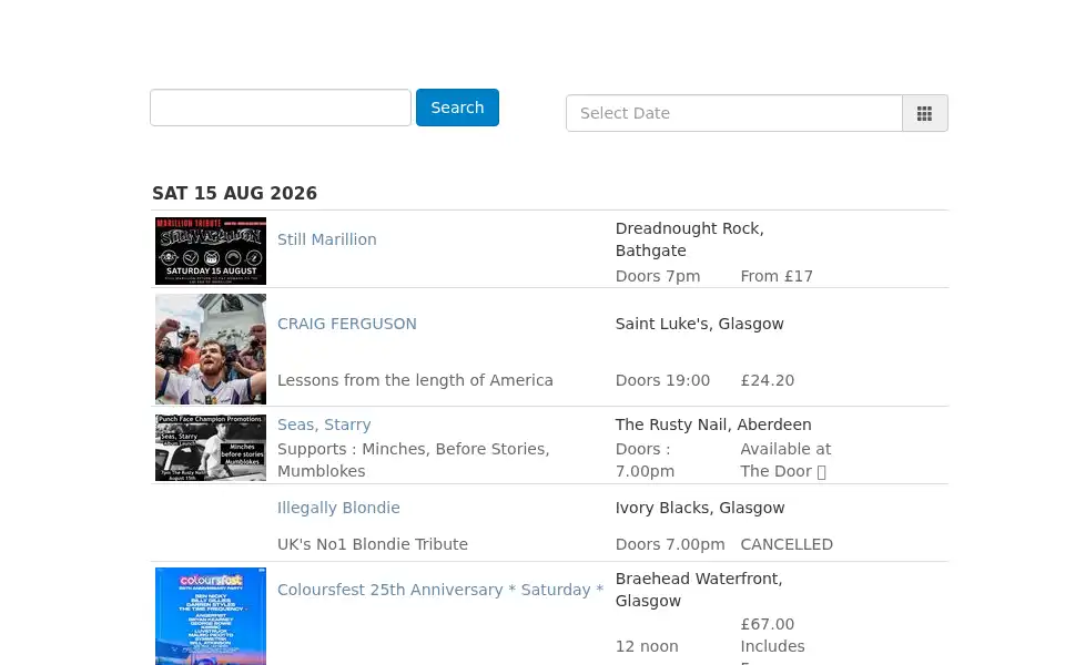 Screenshot of tickets-scotland.com
