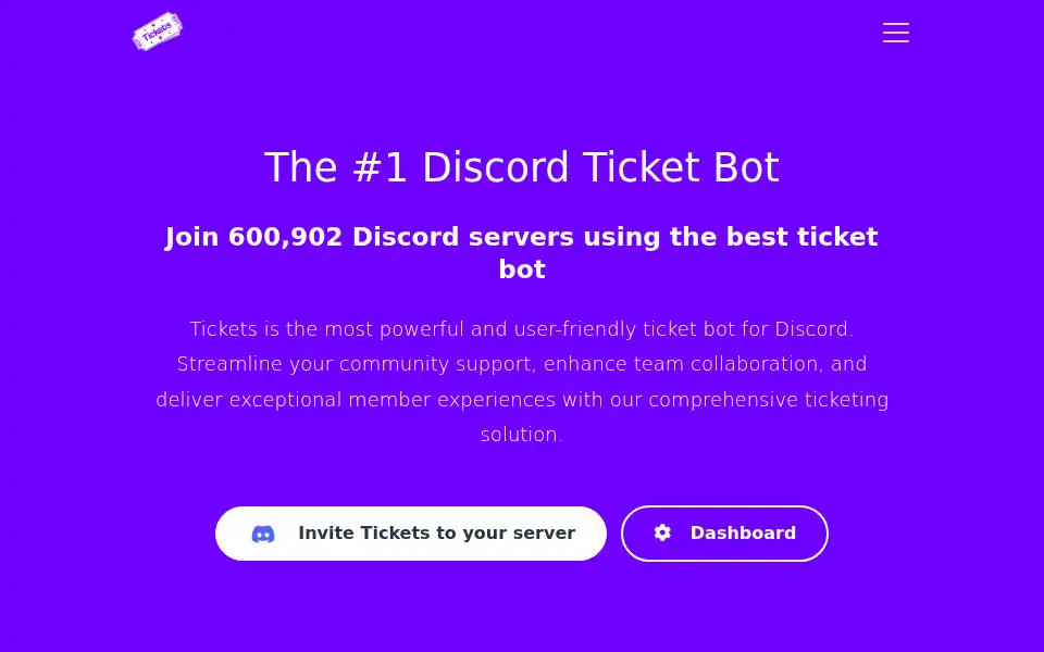Screenshot of ticketsbot.cloud