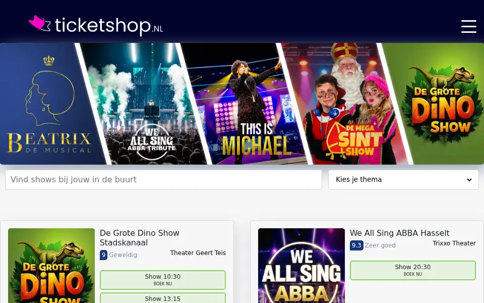 Screenshot of ticketshop.nl