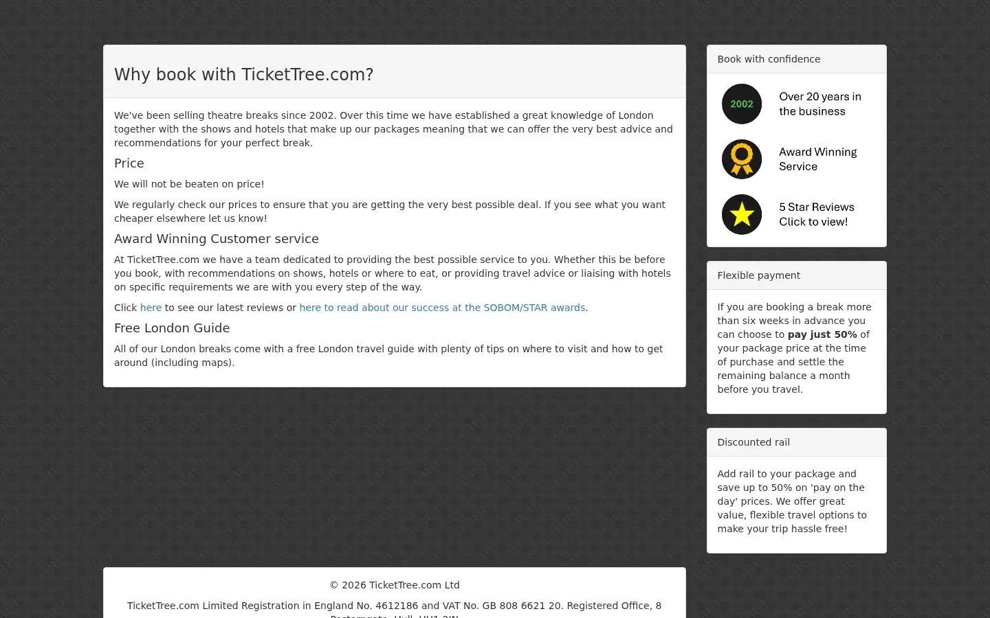 Screenshot of tickettree.com