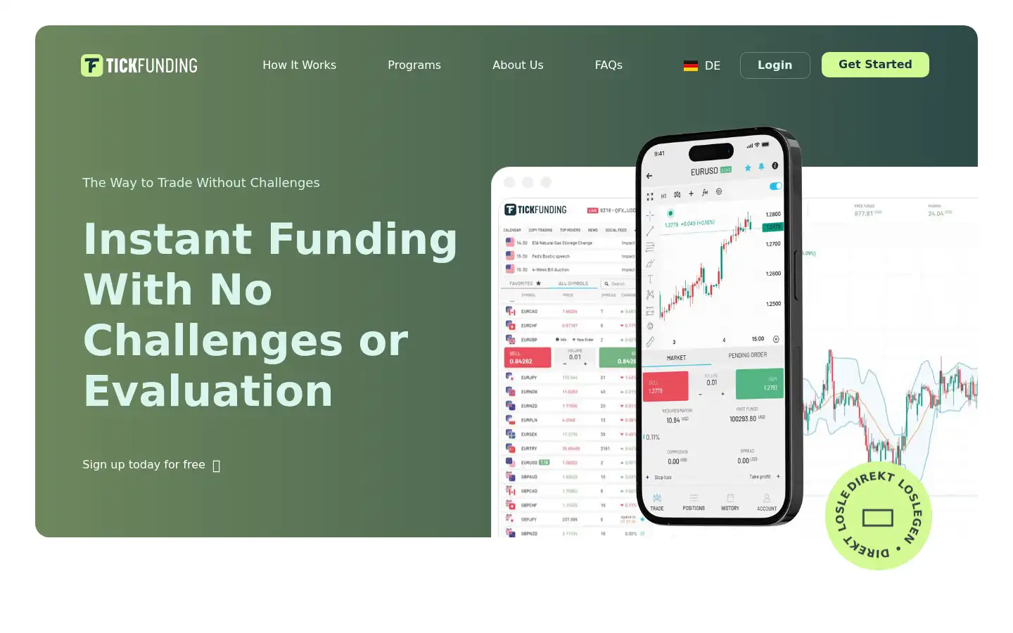 Screenshot of tickfunding.com