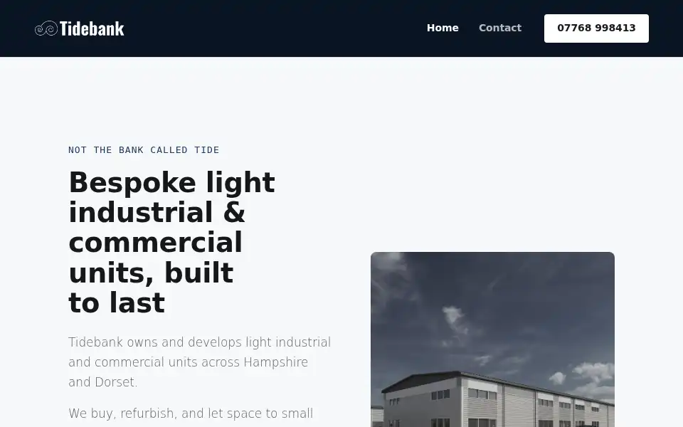 Screenshot of tidebank.co.uk