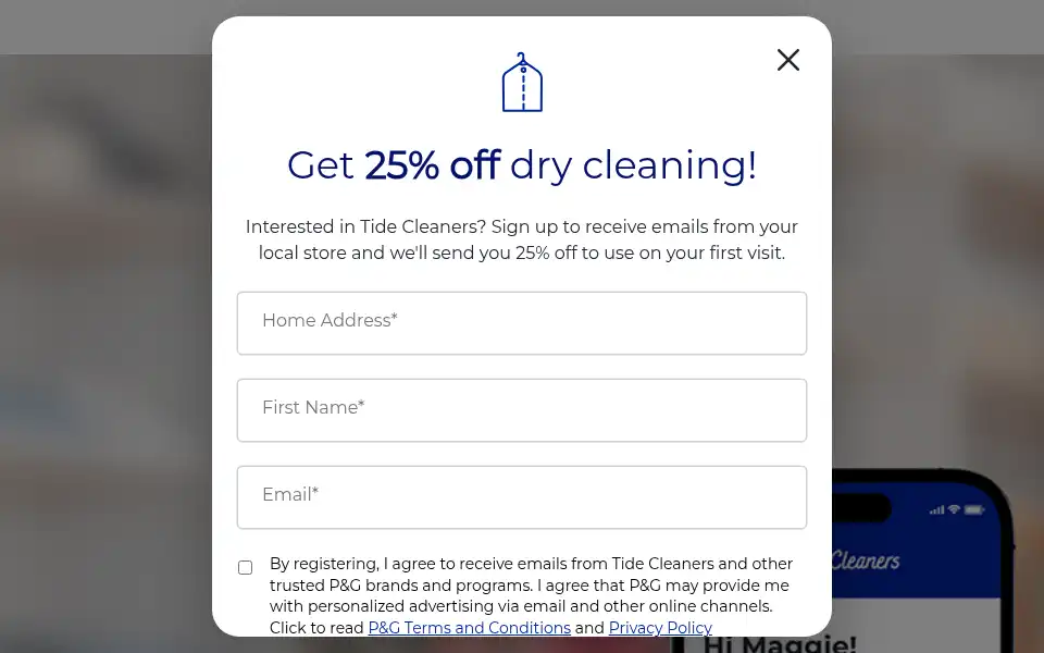 Screenshot of tidecleaners.com
