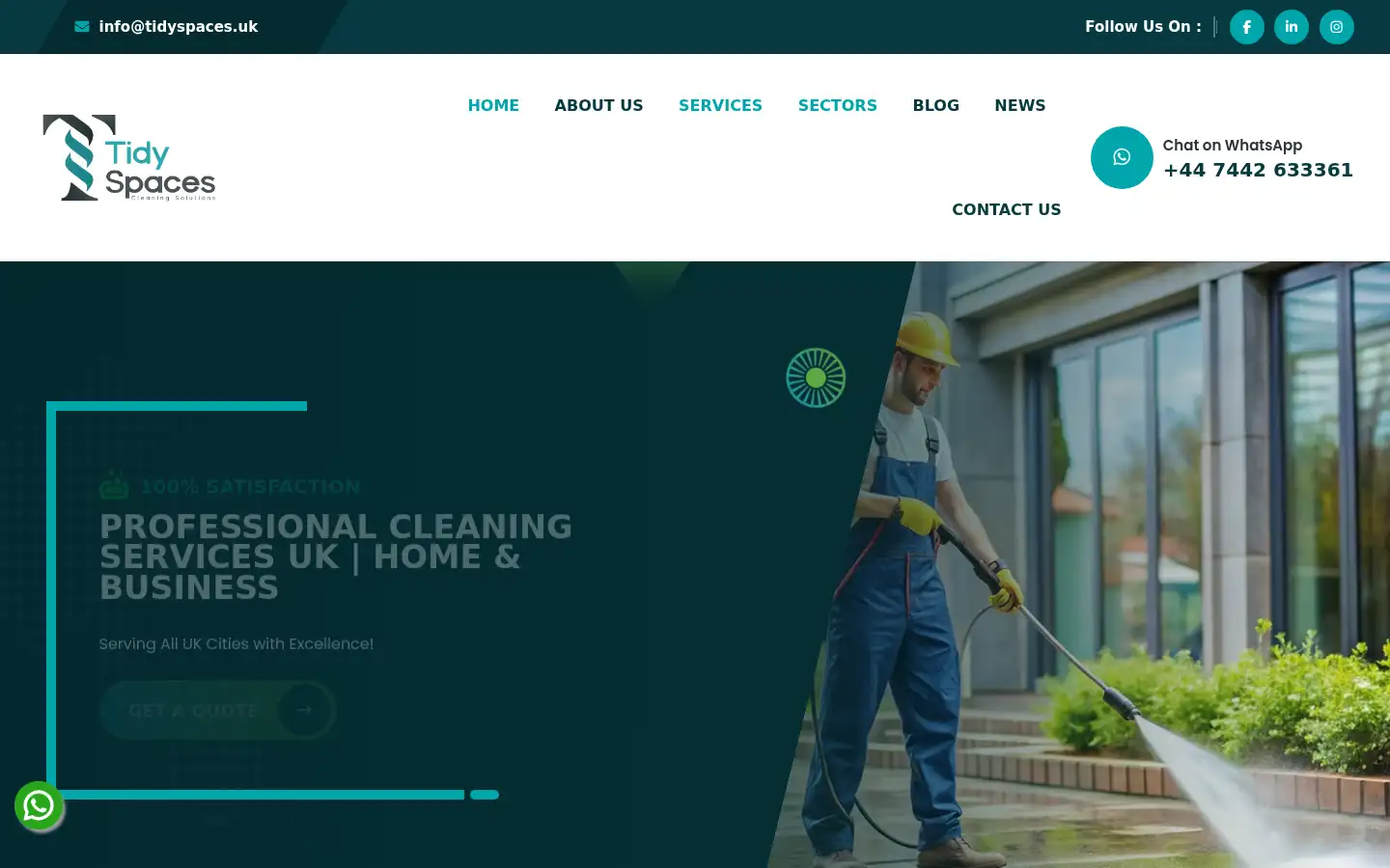 Screenshot of tidyspaces.uk