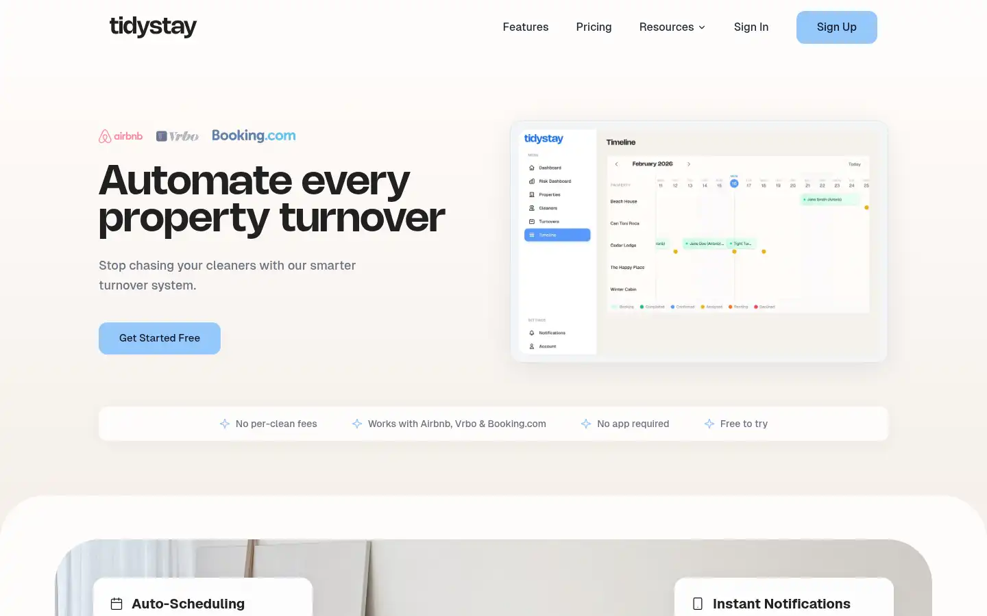 Screenshot of tidystay.co