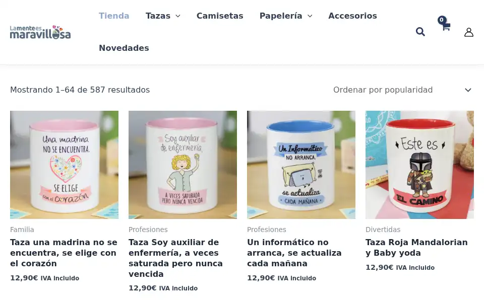 Screenshot of tienda.lamenteesmaravillosa.com