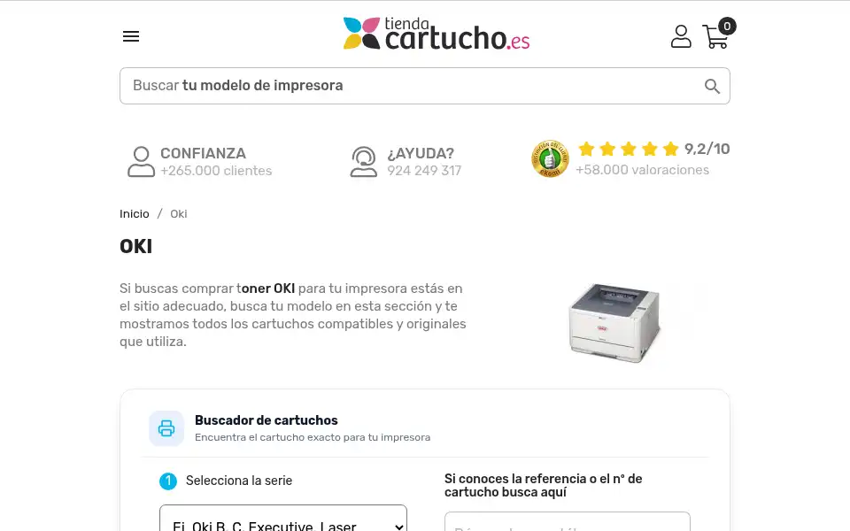 Screenshot of tiendacartucho.es