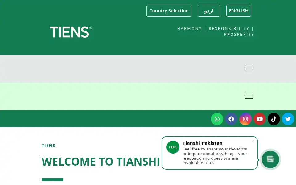 Screenshot of tiens.com.pk