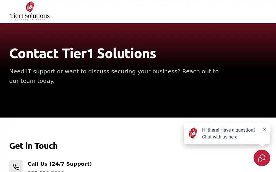 Screenshot of tier1solutions.net