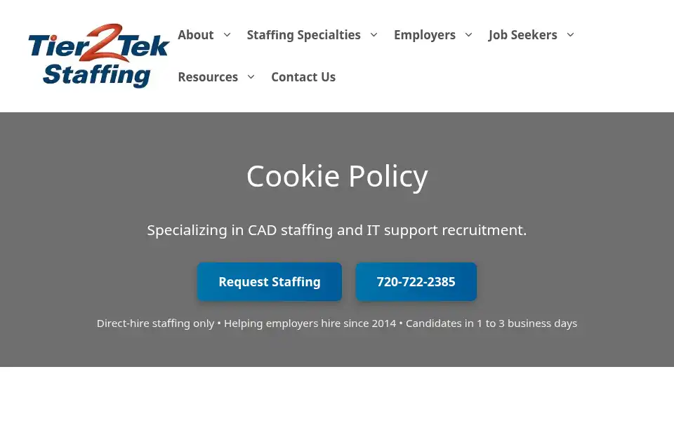 Screenshot of tier2tek.com