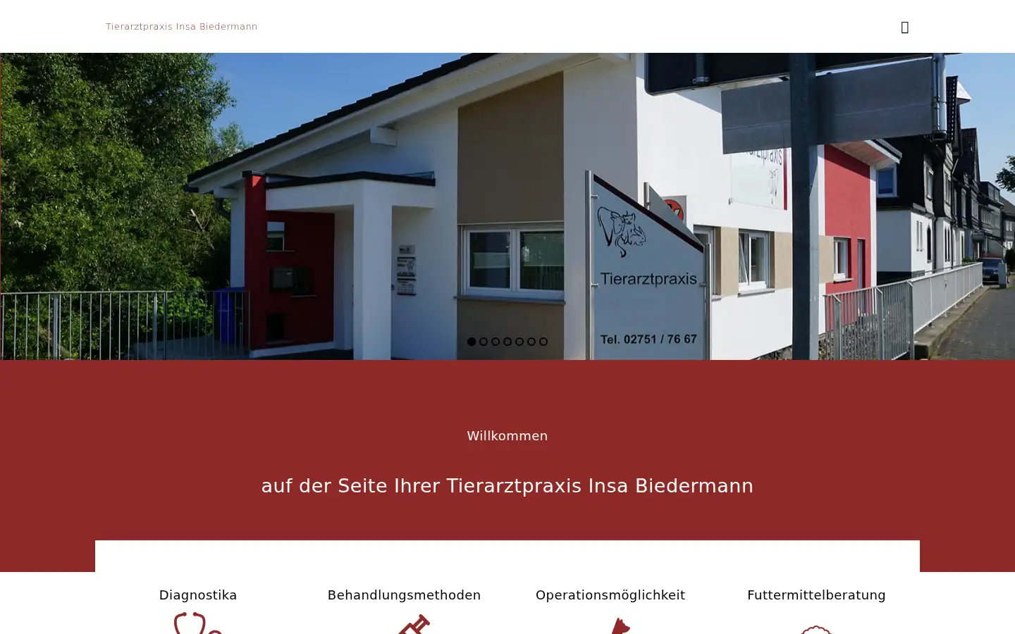 Screenshot of tierarztpraxis-biedermann.de