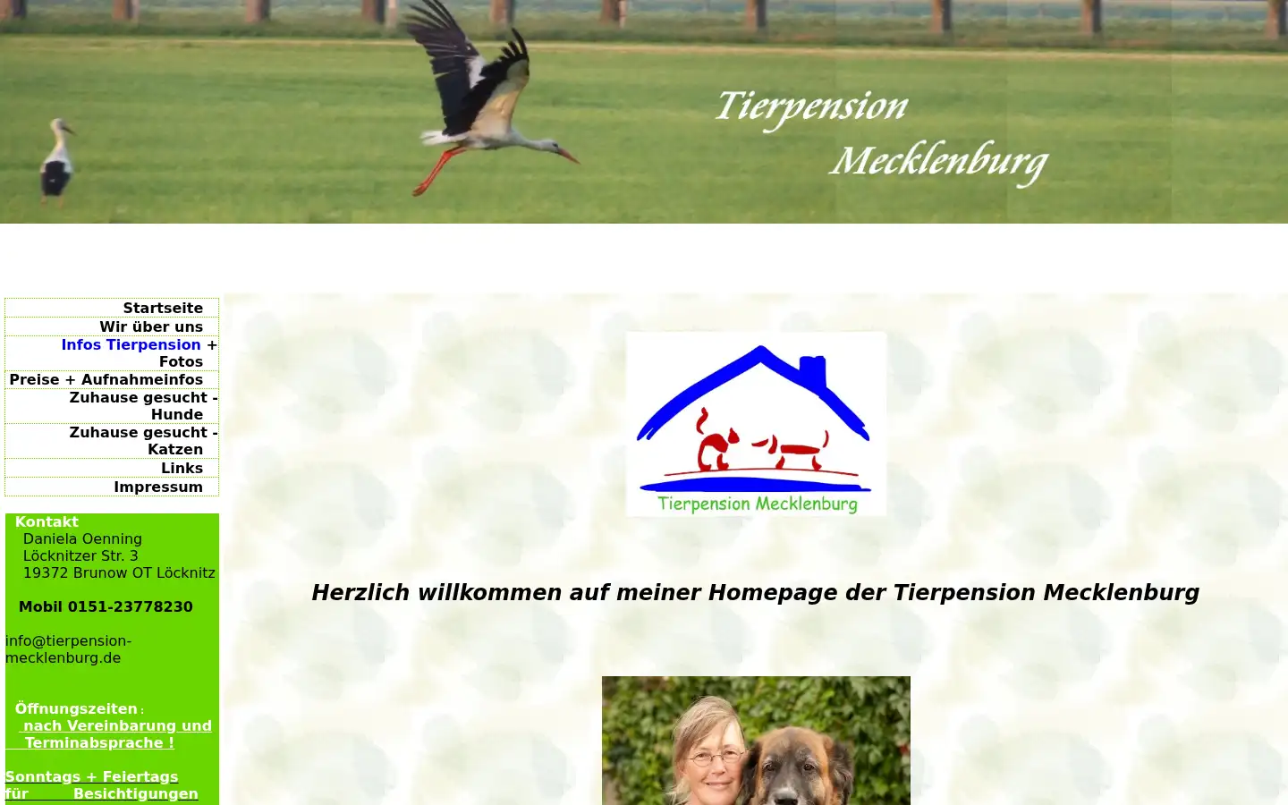 Screenshot of tierpension-mecklenburg.de
