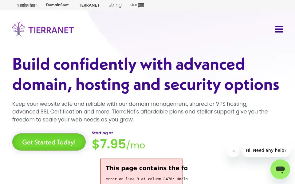 Screenshot of tierra.net