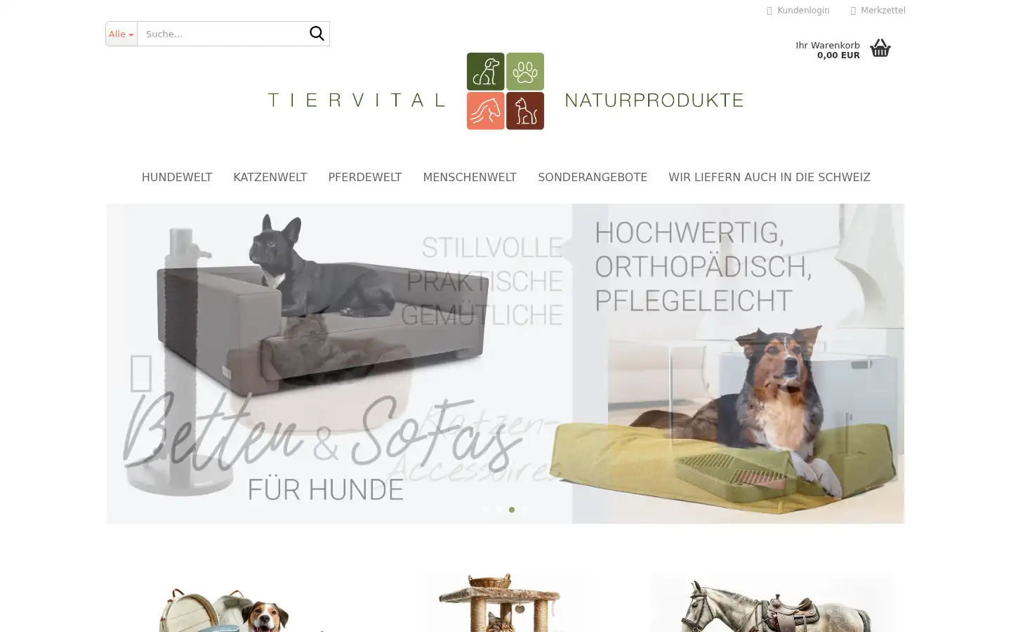 Screenshot of tiervital-naturprodukte.de