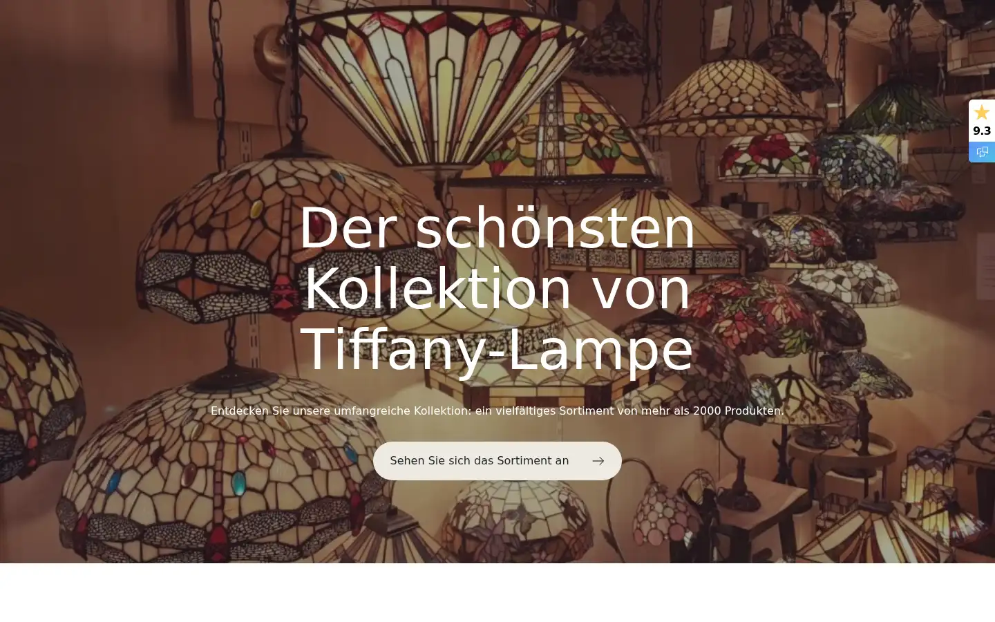 Screenshot of tiffanylampenhaus.de