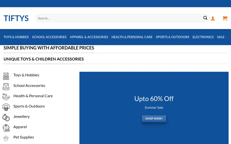 Screenshot of tiftys.com