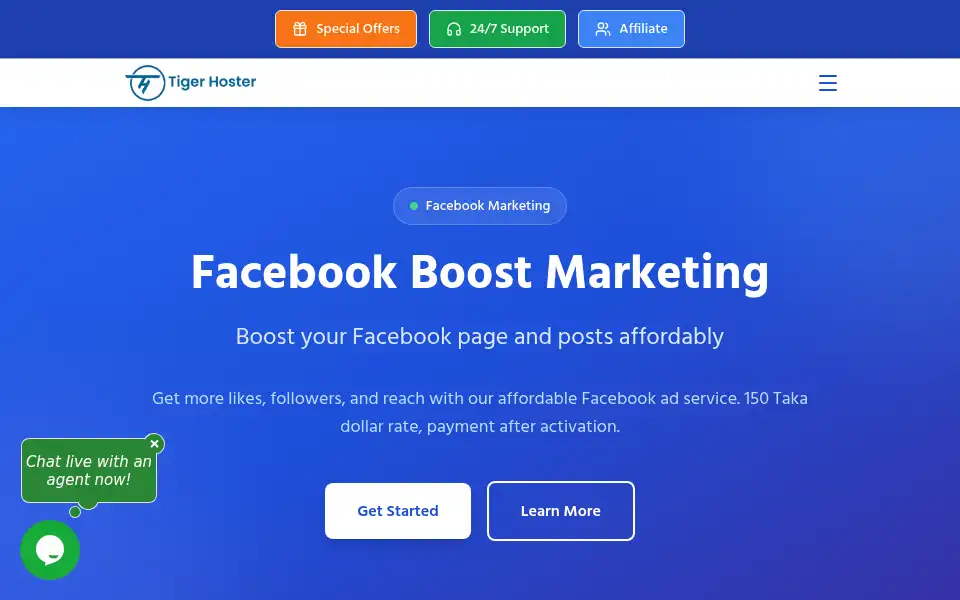 Screenshot of tigerhoster.com