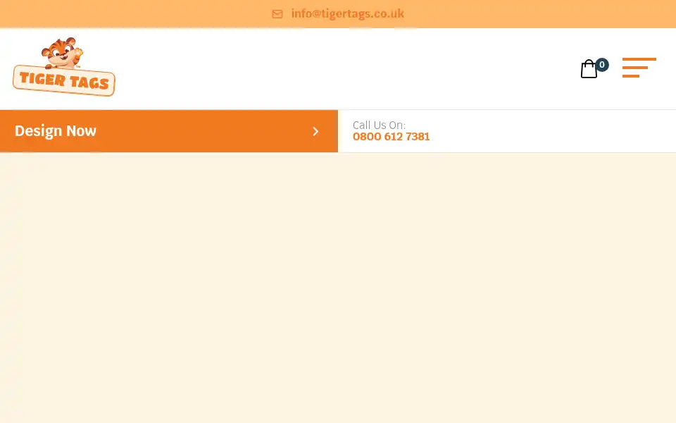 Screenshot of tigertags.co.uk