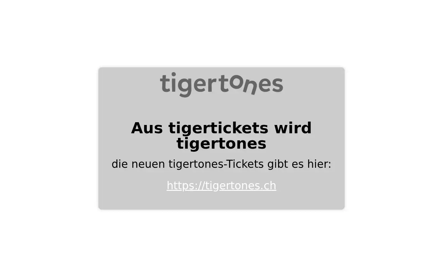 Screenshot of tigerticket.ch