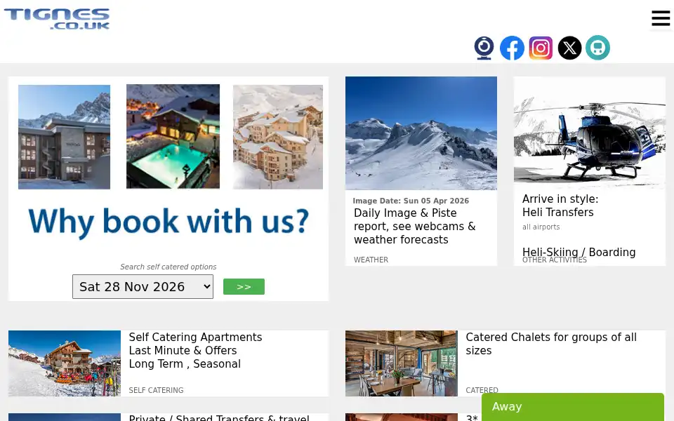 Screenshot of tignes.co.uk