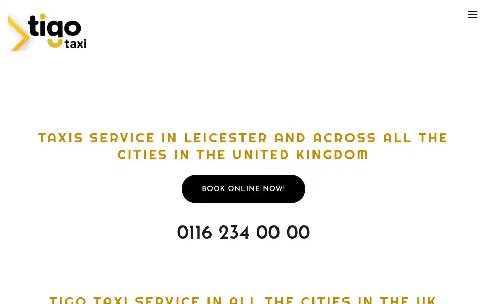 Screenshot of tigotaxi.co.uk