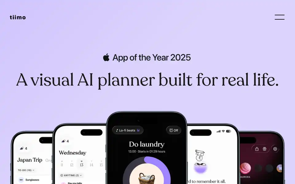 Screenshot of tiimo.dk