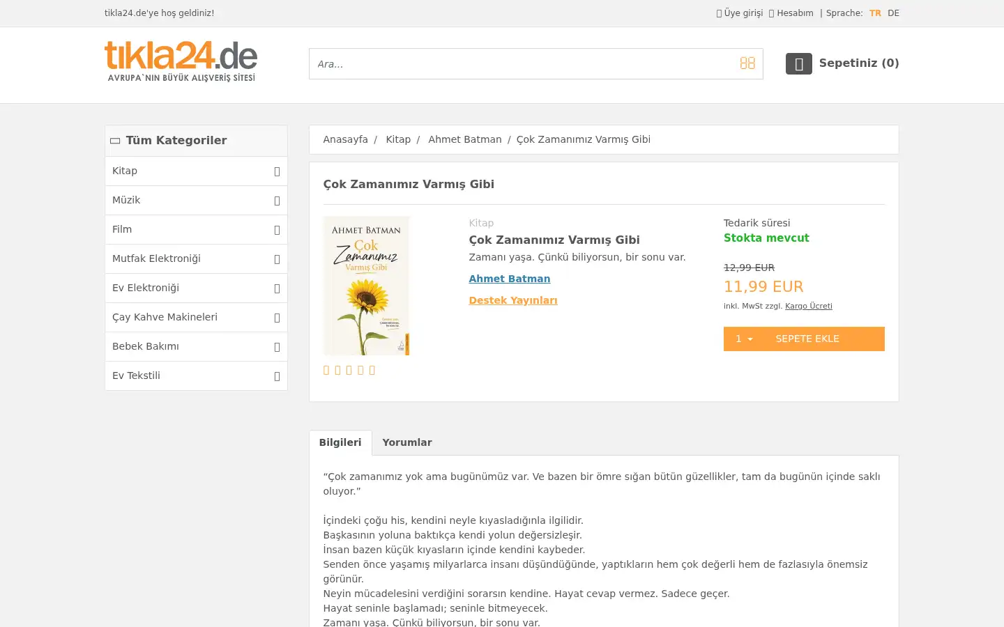 Screenshot of tikla24.de