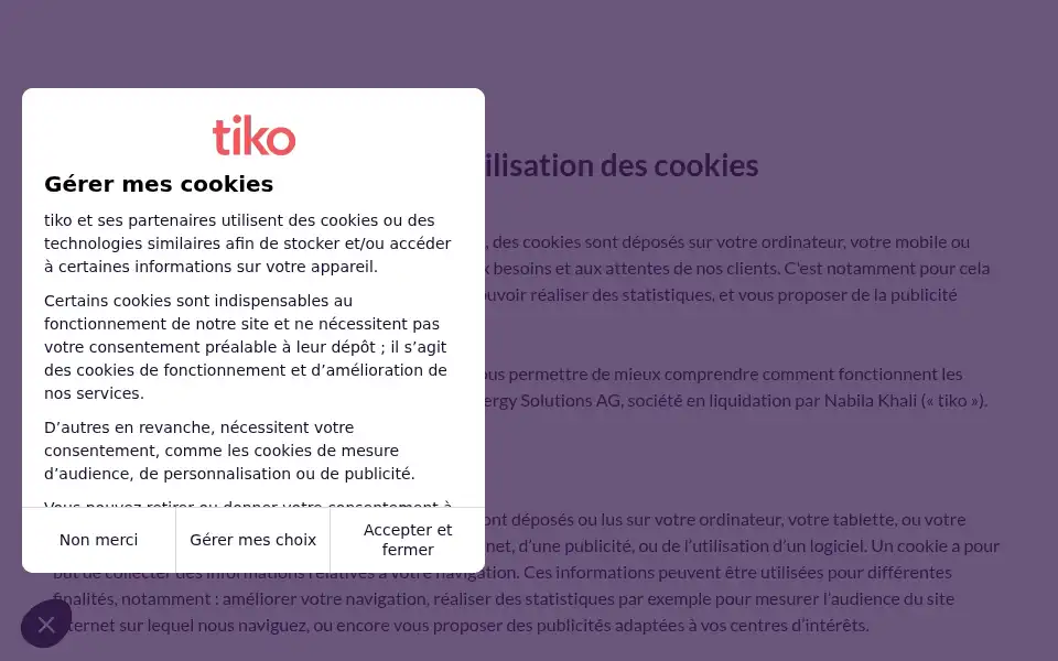 Screenshot of tiko.fr