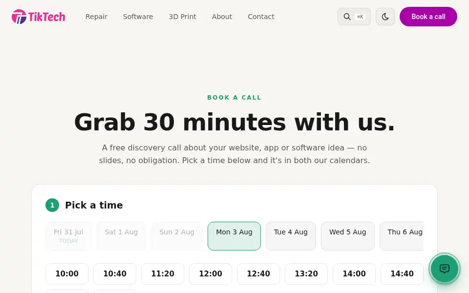 Screenshot of tiktech.co.uk