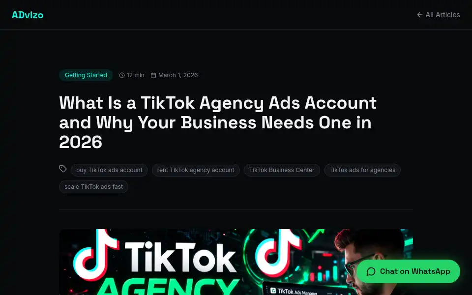 Screenshot of tiktokadsaccount.com