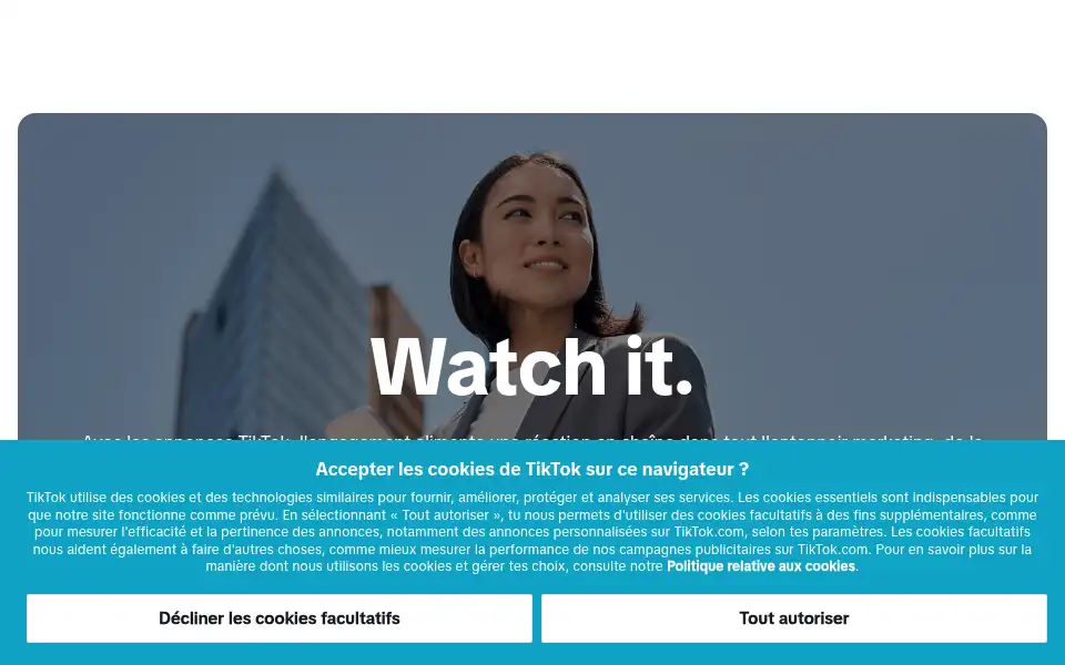 Screenshot of tiktokforbusiness.com