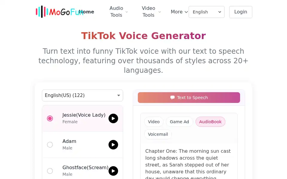 Screenshot of tiktokvoice.net