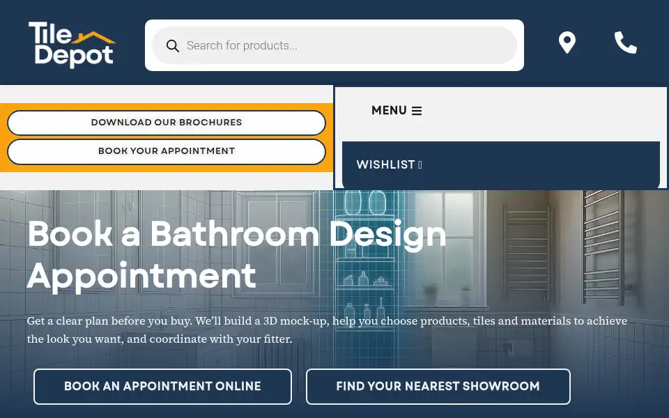 Screenshot of tiledepot.com