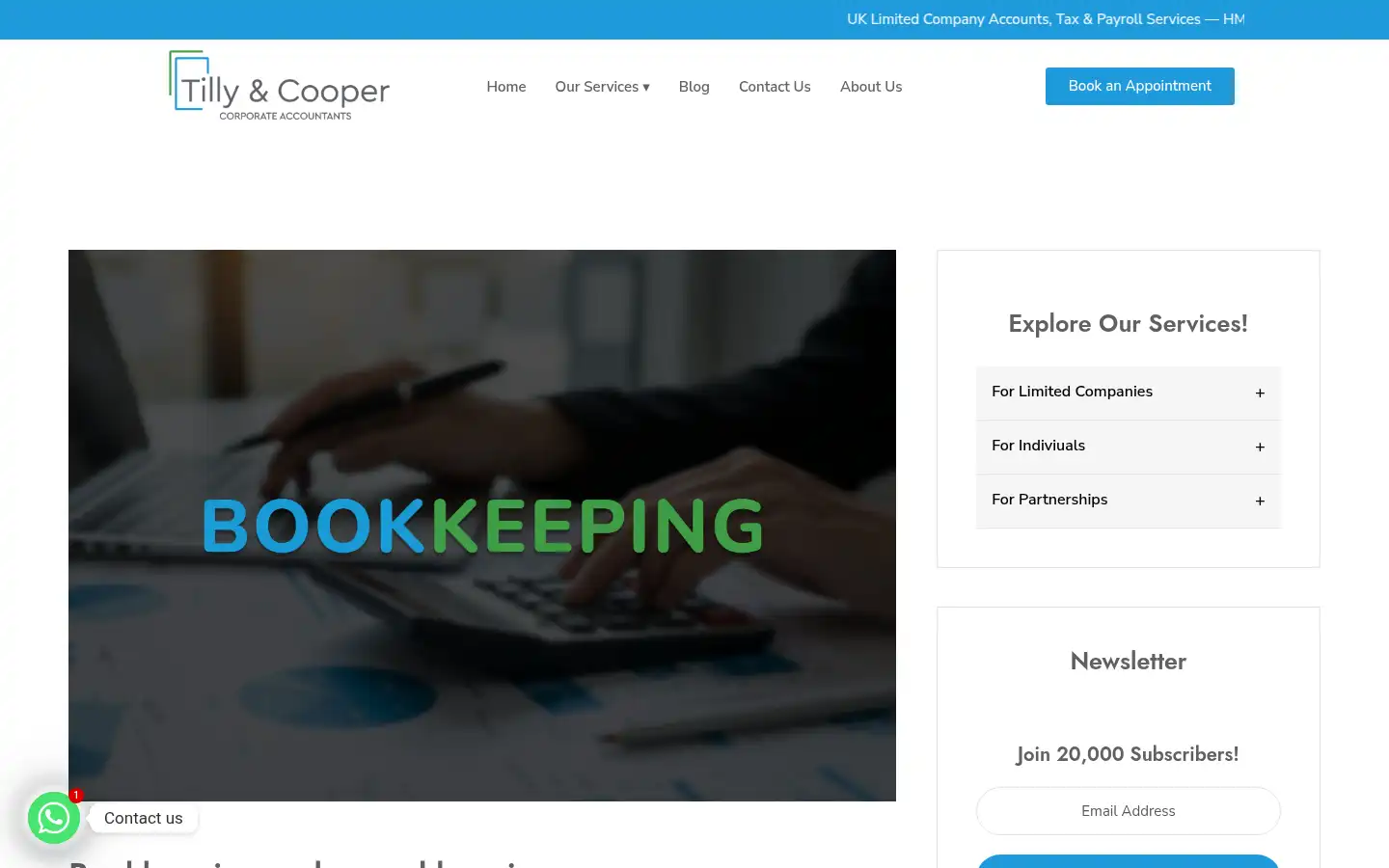 Screenshot of tillyandcooper.co.uk