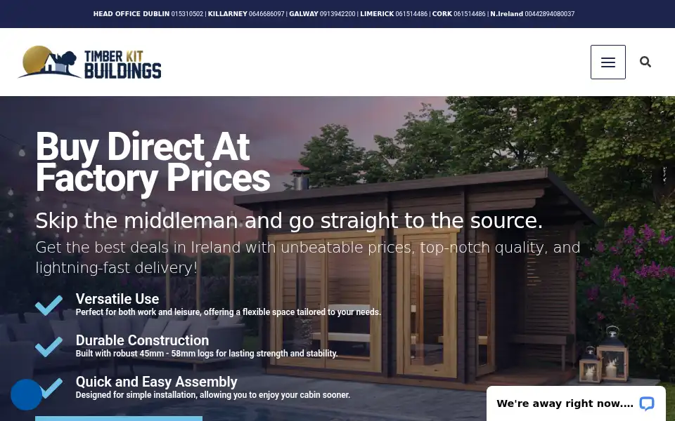 Screenshot of timberkitbuildings.ie