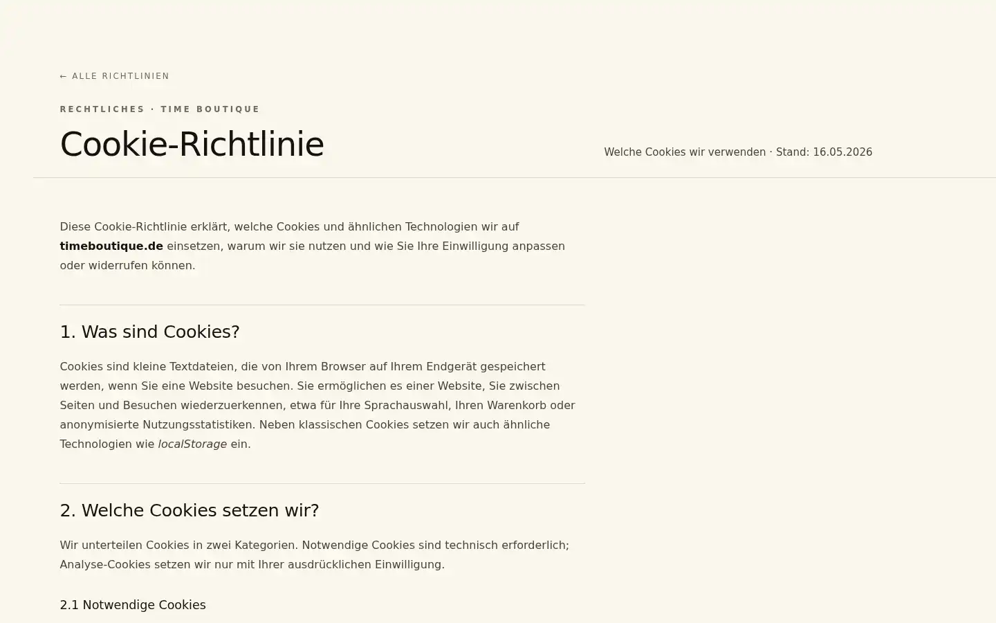 Screenshot of timeboutique.de